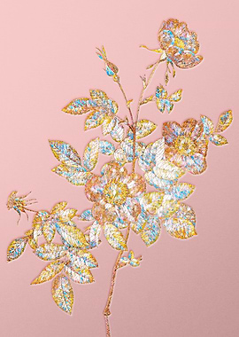 Pink Rainbow Mosaic Flower