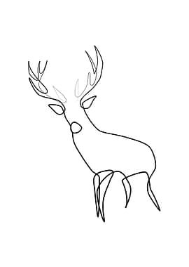 One Line Deer