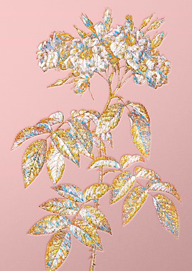 Gold Rainbow Mosaic Flower