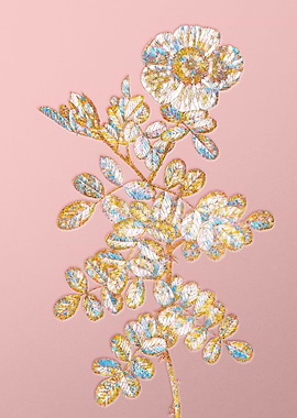 Gold Rainbow Mosaic Flower