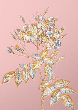 Gold Rainbow Mosaic Flower