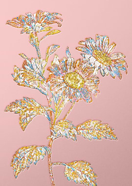Pink Crystal Mosaic Flower