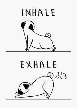 Inhale Exhale Funny Pug