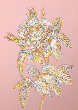 Gold Rainbow Mosaic Flower