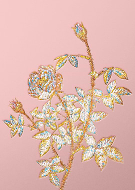 Gold Rainbow Mosaic Flower