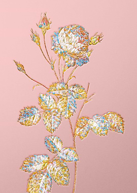 Pink Crystal Mosaic Flower