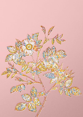 Gold Rainbow Mosaic Flower