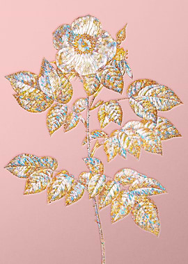 Pink Rainbow Mosaic Flower