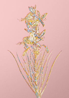 Pink Crystal Mosaic Flower