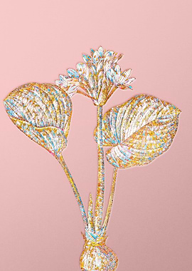 Gold Rainbow Mosaic Flower