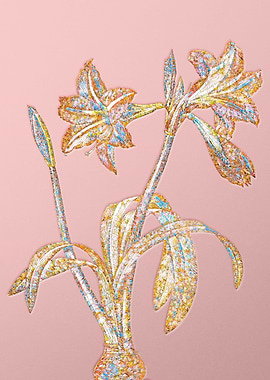 Gold Crystal Mosaic Flower