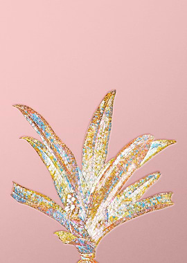 Gold Crystal Mosaic Flower