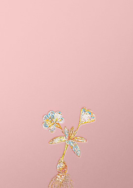 Gold Rainbow Mosaic Flower