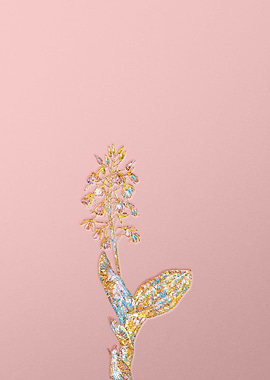 Gold Crystal Mosaic Flower