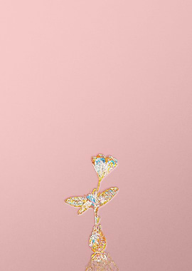 Gold Rainbow Mosaic Flower