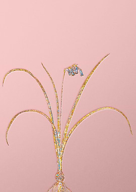 Gold Crystal Mosaic Flower