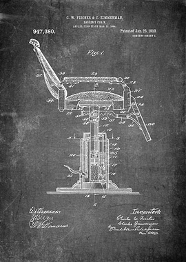 Barbers Chair Patent Art