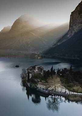 Mountains on Lake Castel
