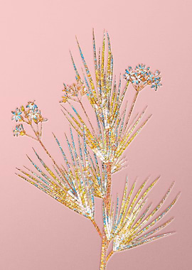 Gold Crystal Mosaic Flower
