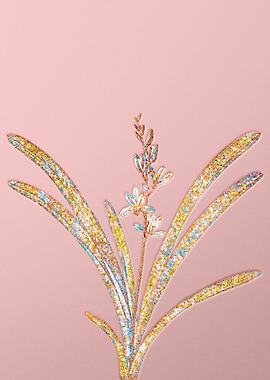 Gold Crystal Mosaic Flower