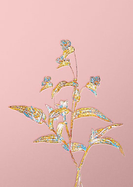 Gold Crystal Mosaic Flower