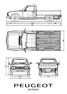 BNW Peugeot 504 truck