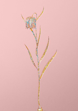 Gold Rainbow Mosaic Flower