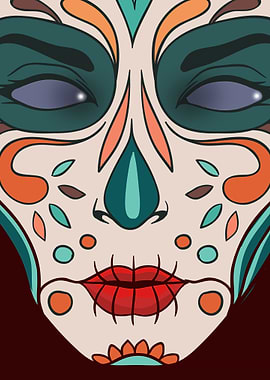 skull with bright eyes