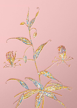 Gold Rainbow Mosaic Flower