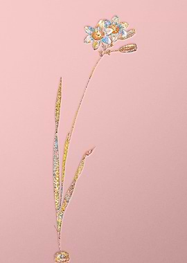 Pink Crystal Mosaic Flower