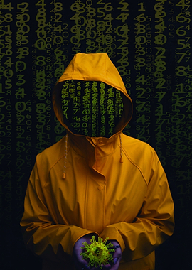 The man holding covid19