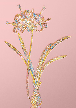 Gold Rainbow Mosaic Flower