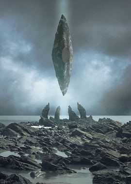 Sci fi floating rock