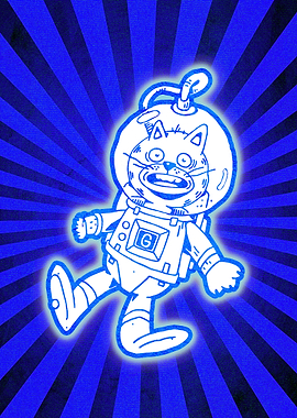 Astronaut cat in space