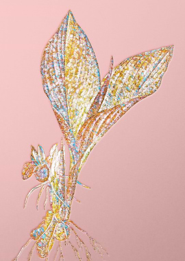 Gold Rainbow Mosaic Flower