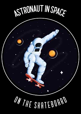 Astronaut on Skateboard