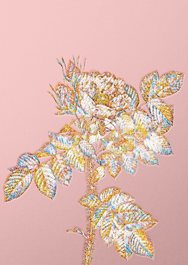 Gold Rainbow Mosaic Flower