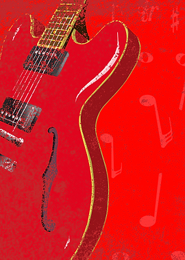 Red Guitar Grunge