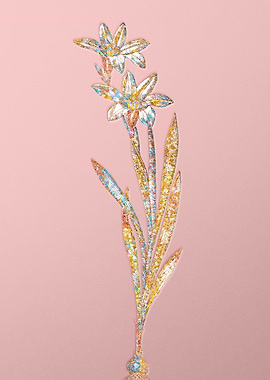 Pink Rainbow Mosaic Flower