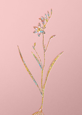 Gold Rainbow Mosaic Flower