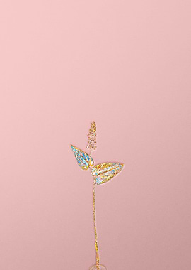 Pink Crystal Mosaic Flower