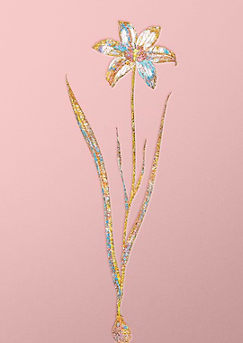 Gold Rainbow Mosaic Flower