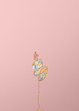 Pink Crystal Mosaic Flower