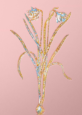 Gold Crystal Mosaic Flower