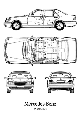 BMW MercedesBenz W140 199