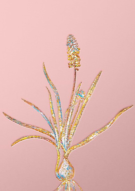 Gold Crystal Mosaic Flower