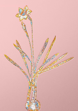 Gold Crystal Mosaic Flower