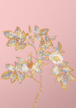 Gold Crystal Mosaic Flower