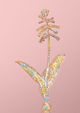 Gold Rainbow Mosaic Flower