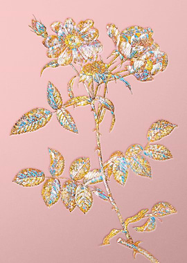 Gold Rainbow Mosaic Flower